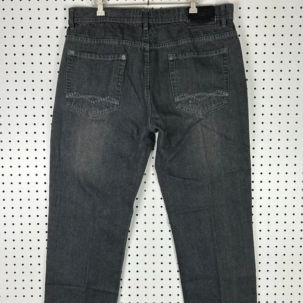 Southpole Black Gothic Y2K Baggy Jeans 38x30 Streetwear Skate Wide Leg Denim 90s